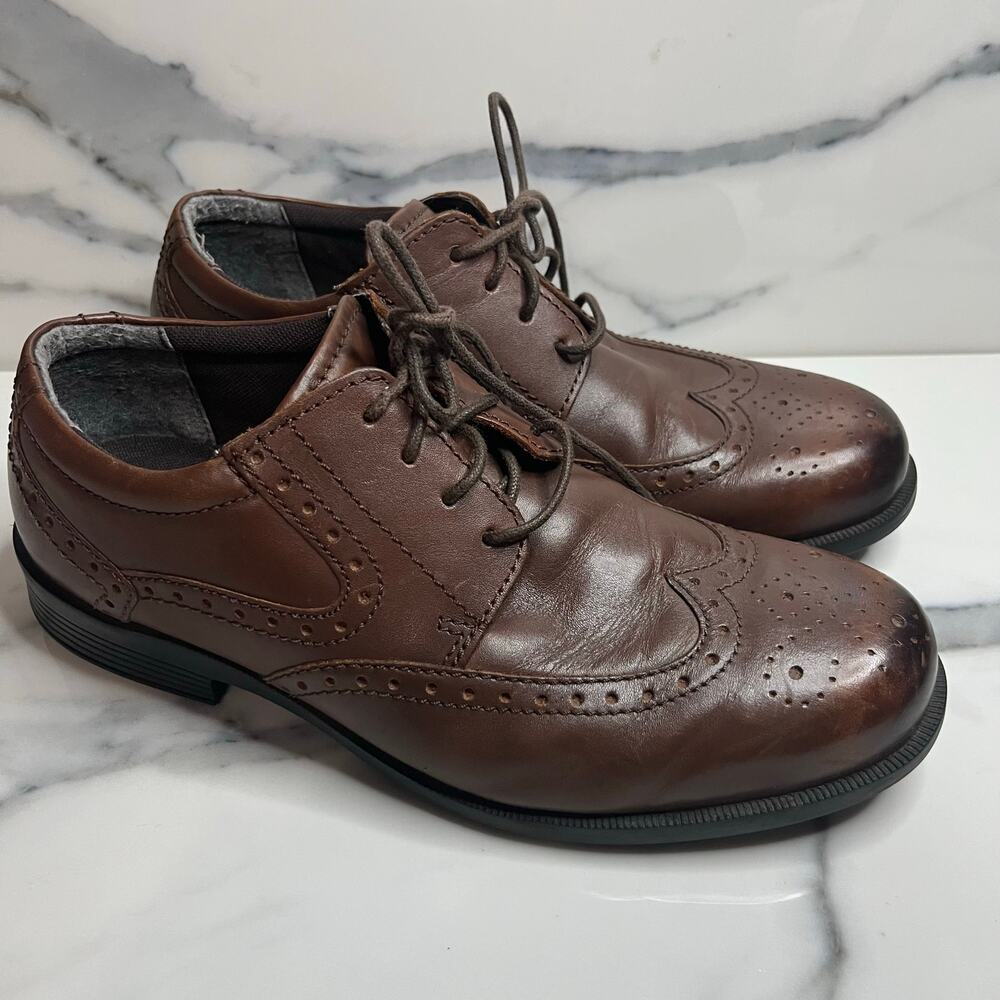 Thom McAn Men's Classic Preppy Brown Leather Bismark Oxford Dress Shoes Sz 8.5